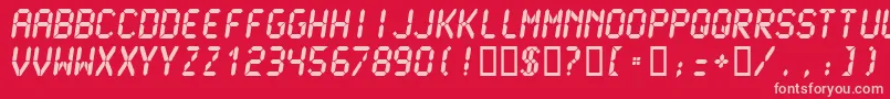 LCDM2U   Font – Pink Fonts on Red Background