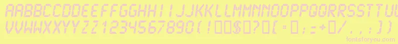 LCDM2U   Font – Pink Fonts on Yellow Background