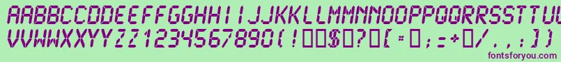 LCDM2U   Font – Purple Fonts on Green Background