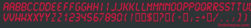LCDM2U   Font – Red Fonts on Black Background