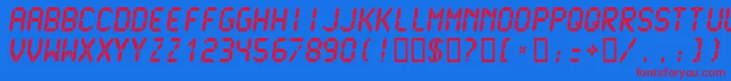 LCDM2U   Font – Red Fonts on Blue Background
