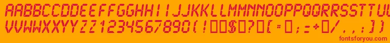 LCDM2U   Font – Red Fonts on Orange Background