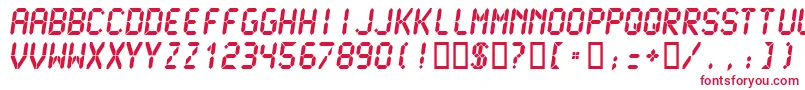 LCDM2U   Font – Red Fonts on White Background