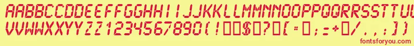 LCDM2U   Font – Red Fonts on Yellow Background