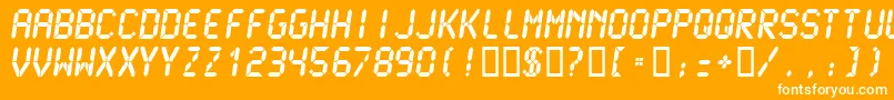 LCDM2U   Font – White Fonts on Orange Background