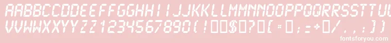 LCDM2U   Font – White Fonts on Pink Background