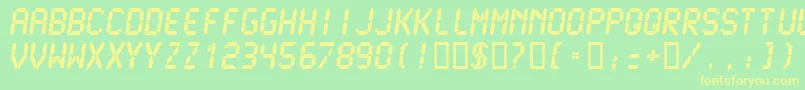 LCDM2U   Font – Yellow Fonts on Green Background