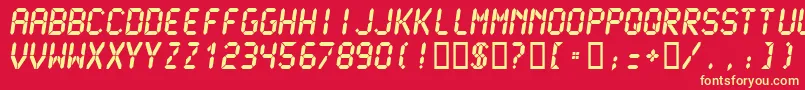 LCDM2U   Font – Yellow Fonts on Red Background