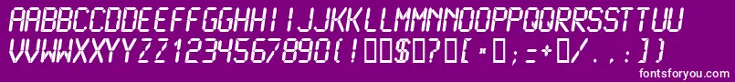 LCDMB    Font – White Fonts on Purple Background