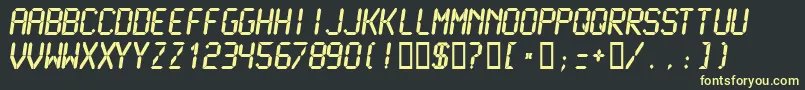 フォントLCDMB    – 黒い背景に黄色の文字