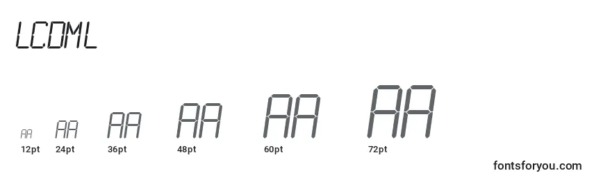 Größen der Schriftart LCDML    (132342)