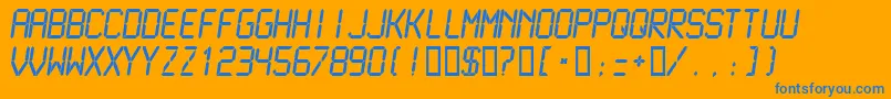 LCDMN    Font – Blue Fonts on Orange Background