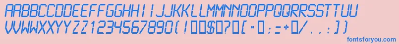 LCDMN    Font – Blue Fonts on Pink Background