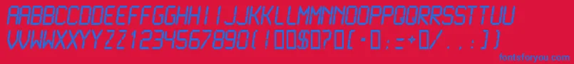 LCDMN    Font – Blue Fonts on Red Background