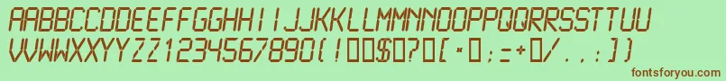 LCDMN    Font – Brown Fonts on Green Background