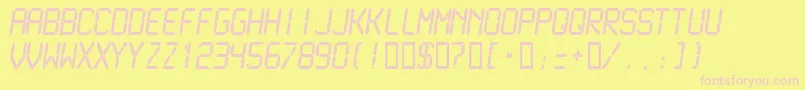 LCDMN    Font – Pink Fonts on Yellow Background