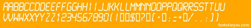 LCDMN    Font – White Fonts on Orange Background