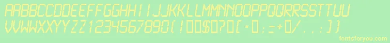 LCDMN    Font – Yellow Fonts on Green Background