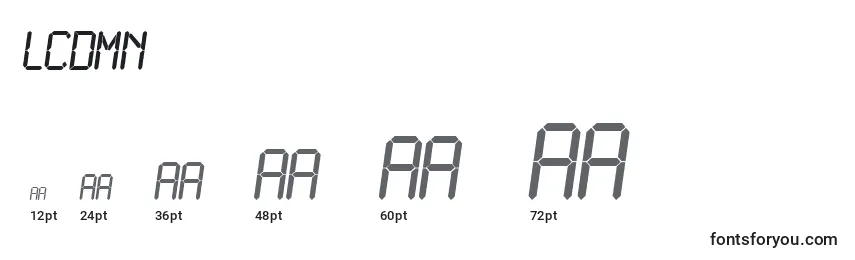 Размеры шрифта LCDMN    (132343)