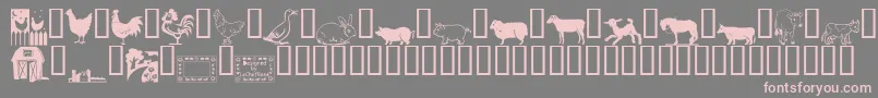 Czcionka LCR On the Farm – różowe czcionki na szarym tle