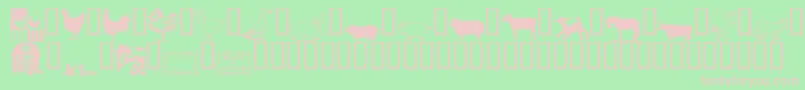 フォントLCR On the Farm – 緑の背景にピンクのフォント