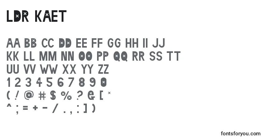 A fonte Ldr kaet – alfabeto, números, caracteres especiais
