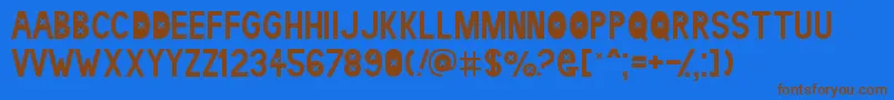 ldr kaet Font – Brown Fonts on Blue Background