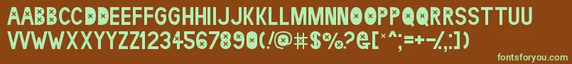 ldr kaet Font – Green Fonts on Brown Background