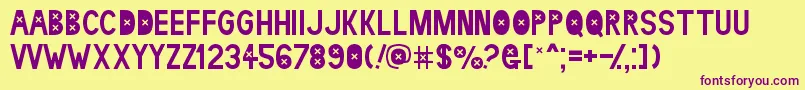 ldr kaet Font – Purple Fonts on Yellow Background