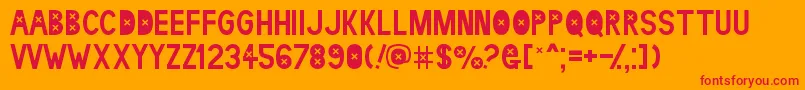 ldr kaet Font – Red Fonts on Orange Background