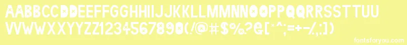 フォントldr kaet – 黄色い背景に白い文字