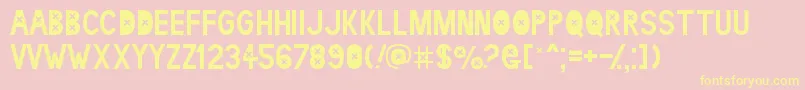 ldr kaet Font – Yellow Fonts on Pink Background