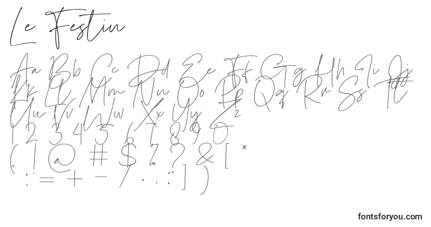 Шрифт Le Festin – алфавит, цифры, специальные символы