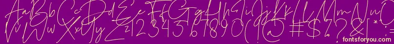 フォントLe Festin – 紫の背景に黄色のフォント
