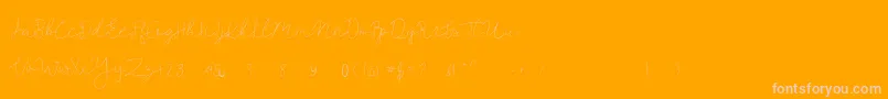 Le French-Schriftart – Rosa Schriften auf orangefarbenem Hintergrund