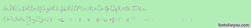 Le French Font – Purple Fonts on Green Background