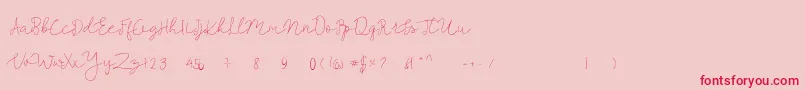 フォントLe French – ピンクの背景に赤い文字