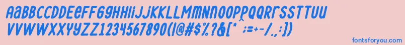 fuente Le Havre City Bold Oblique – Fuentes Azules Sobre Fondo Rosa