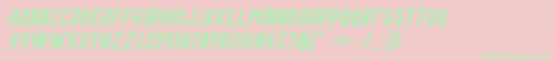 Le Havre City Bold Oblique Font – Green Fonts on Pink Background