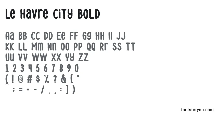 Czcionka Le Havre City Bold – alfabet, cyfry, specjalne znaki