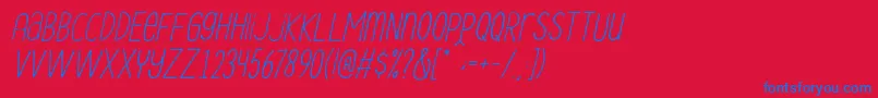 Le Havre City Light Oblique Font – Blue Fonts on Red Background