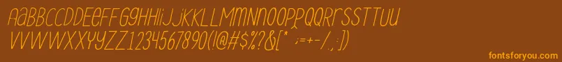Le Havre City Light Oblique Font – Orange Fonts on Brown Background