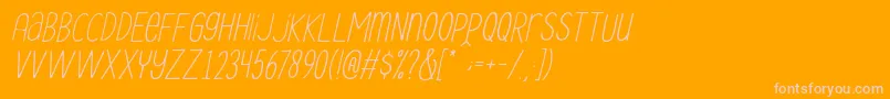 Le Havre City Light Oblique Font – Pink Fonts on Orange Background