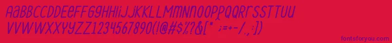 Le Havre City Medium Oblique Font – Purple Fonts on Red Background