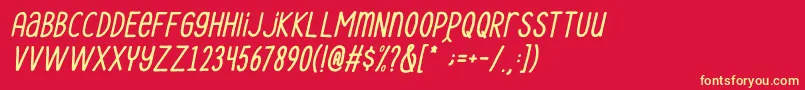 Le Havre City Medium Oblique Font – Yellow Fonts on Red Background