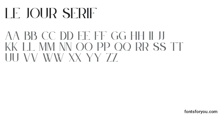 Schriftart Le Jour Serif – Alphabet, Zahlen, spezielle Symbole