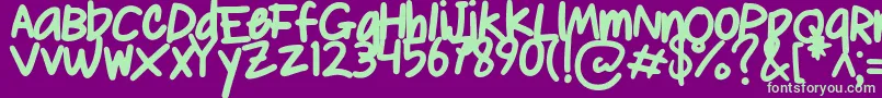 Le Lissage Bold   Demo Font – Green Fonts on Purple Background