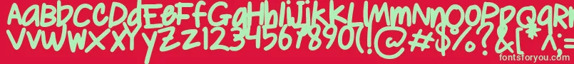 Le Lissage Bold   Demo Font – Green Fonts on Red Background