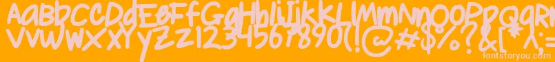 Le Lissage Bold   Demo Font – Pink Fonts on Orange Background