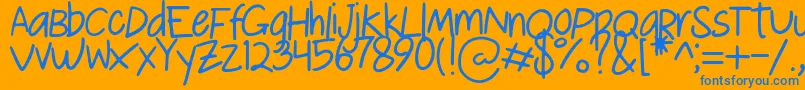 Le Lissage Regular   Demo Font – Blue Fonts on Orange Background